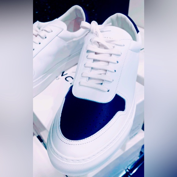 NEW GIVENCHY URBAN STREET KNOT LOW-TOP MEN'S SNEAKERS, WHITE/NAVY SIZE 46(13) - Picture 1 of 13